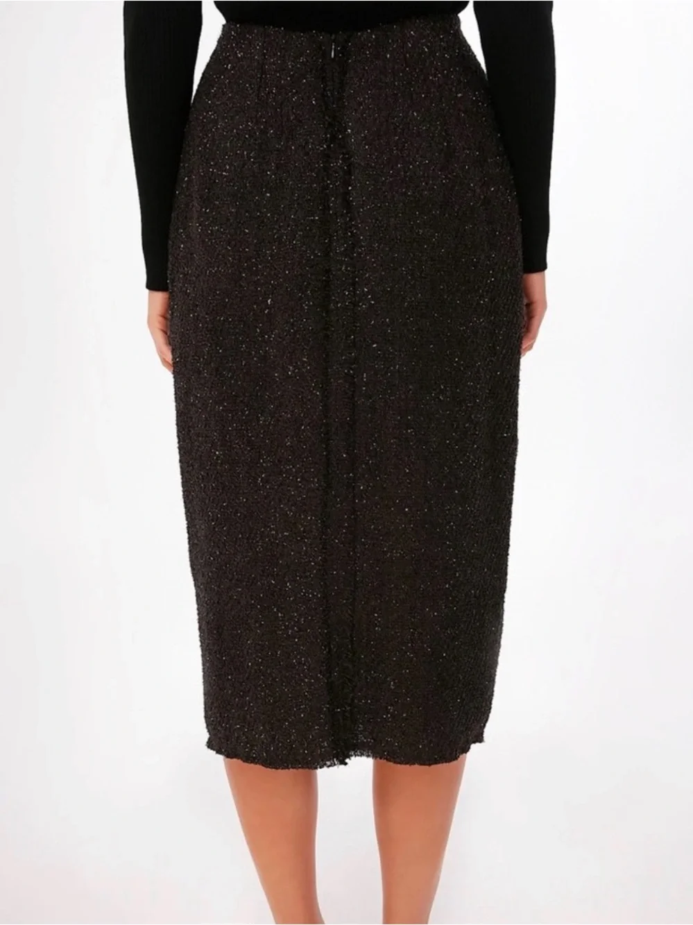 Tuckernuck Pomander Place Black Metallic Tweed Midi Skirt - Picture 2 of 9